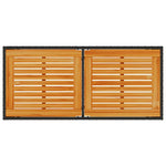 Fekete polyrattan akácfa lapos kerti asztal 115x54x74 cm 7