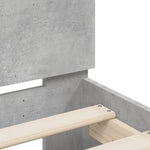 Betonszürke ágykeret fejtámlával és LED-világítással 100x200 cm 10