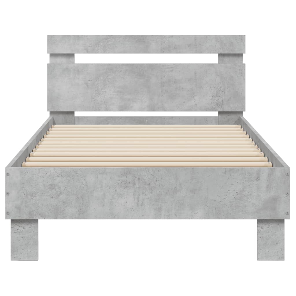 Betonszürke ágykeret fejtámlával és LED-világítással 90x200 cm 7