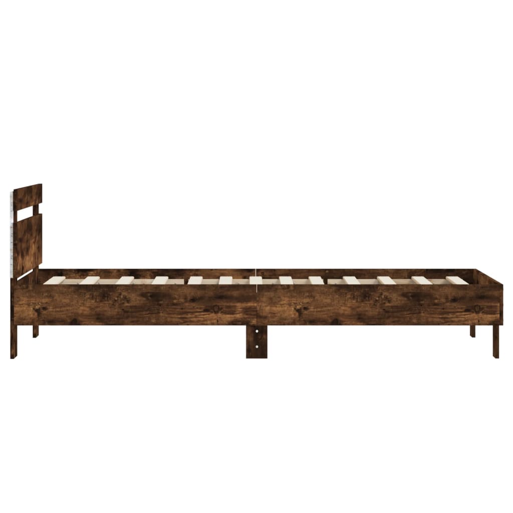 Füstös tölgy színű ágykeret fejtámlával és LED-ekkel 90x190 cm 8