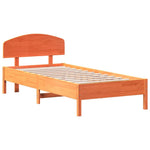 Viaszbarna tömör fenyőfa ágy matrac nélkül 100 x 200 cm 3