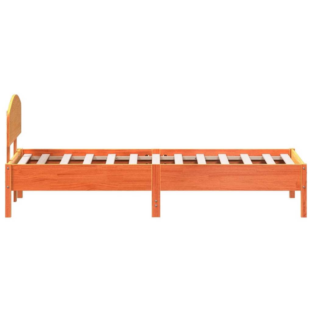 Viaszbarna tömör fenyőfa ágy matrac nélkül 100 x 200 cm 5