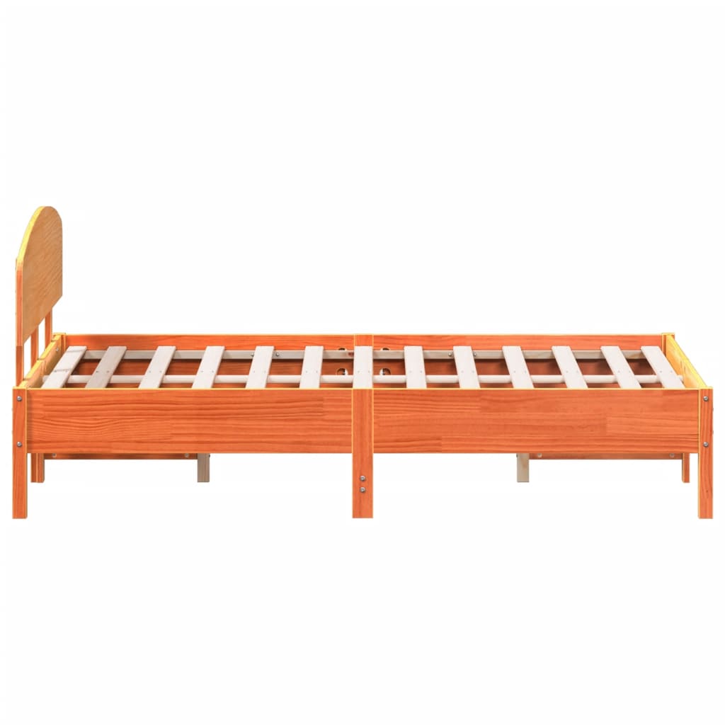 Viaszbarna tömör fenyőfa ágy matrac nélkül 120 x 190 cm 5