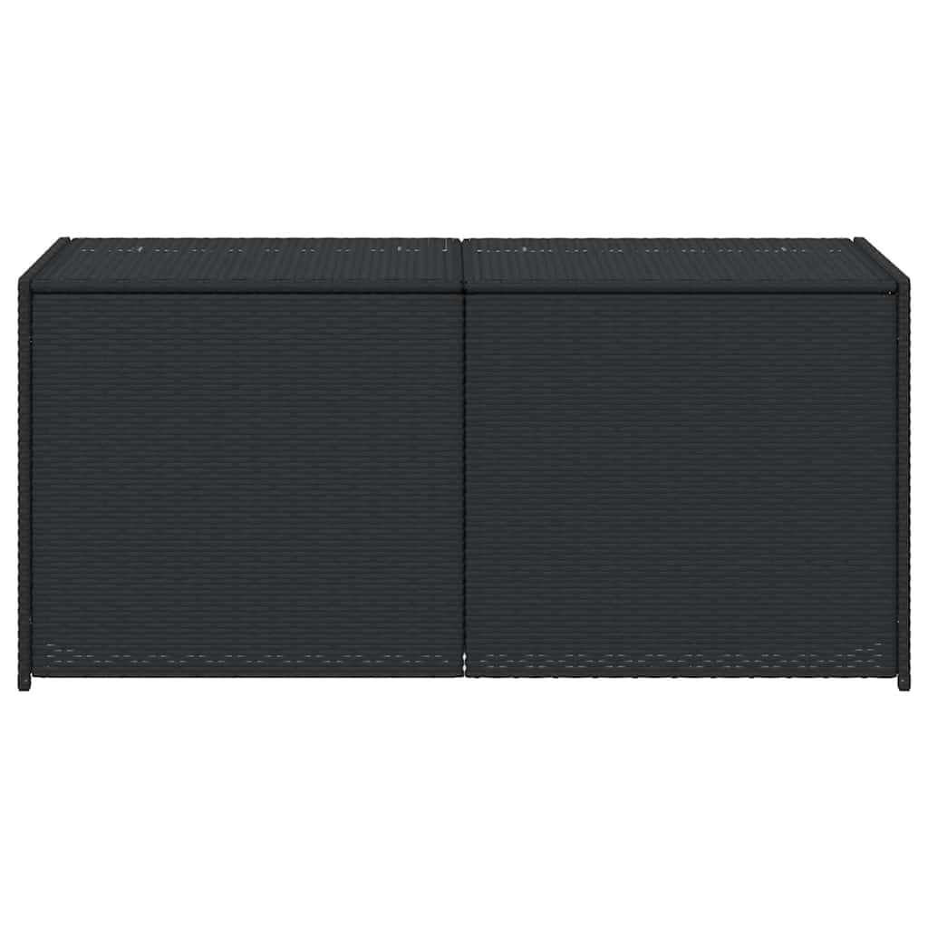 Fekete polyrattan kerti tárolóláda 283 L 4