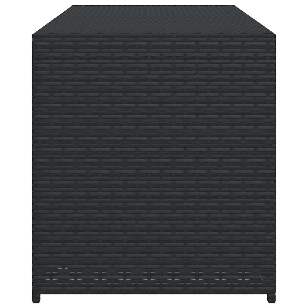 Fekete polyrattan kerti tárolóláda 283 L 5