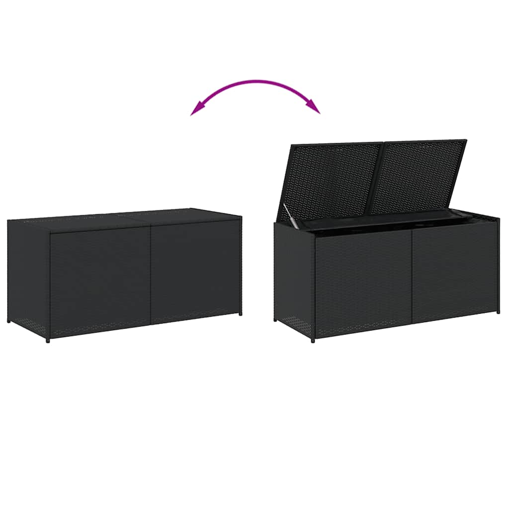 Fekete polyrattan kerti tárolóláda 283 L 7