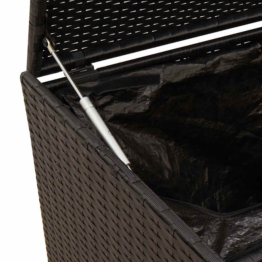 Fekete polyrattan kerti tárolóláda 283 L 8