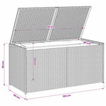 Fekete polyrattan kerti tárolóláda 283 L 10