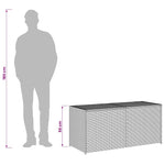 Fekete polyrattan kerti tárolóláda 283 L 11
