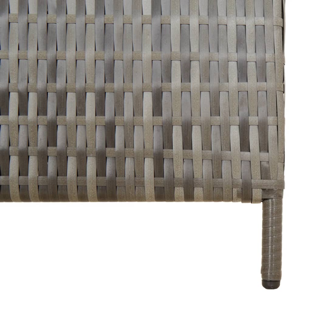 Szürke 5-paneles polyrattan térelválasztó 8