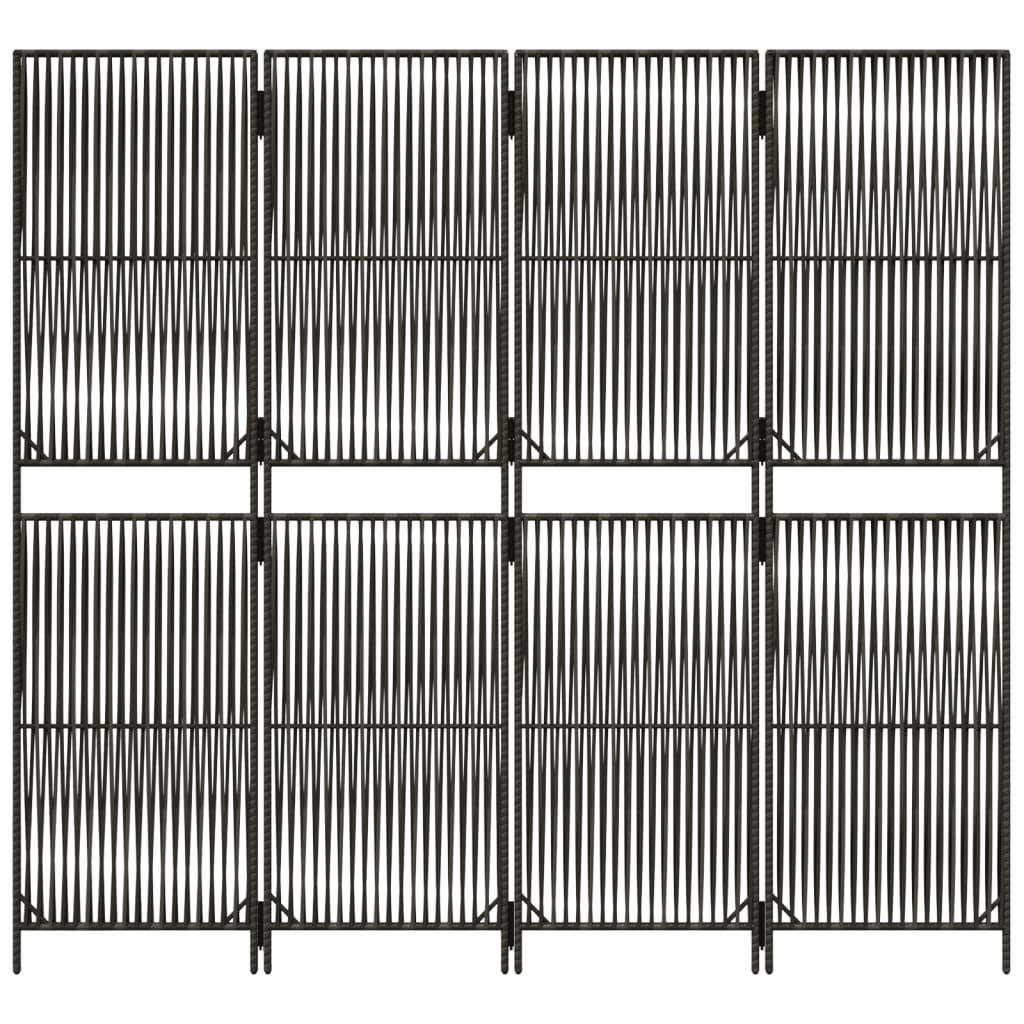 Szürke 4 paneles polyrattan térelválasztó 5