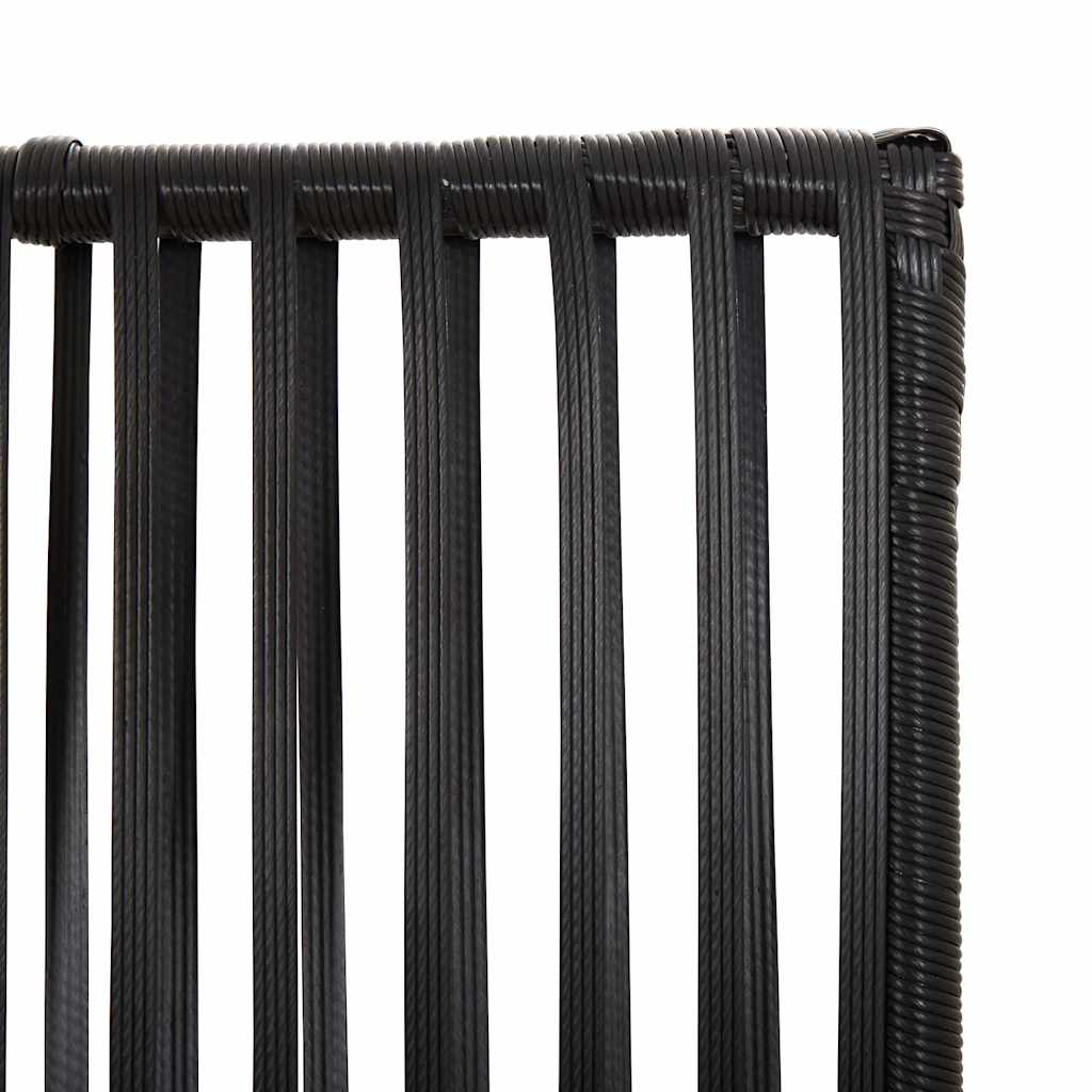 Fekete 6-paneles polyrattan térelválasztó 6