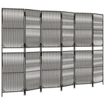 Szürke 6-paneles polyrattan térelválasztó 2