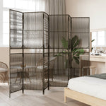 Szürke 6-paneles polyrattan térelválasztó 3