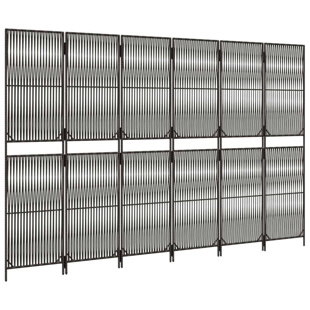 Szürke 6-paneles polyrattan térelválasztó 4