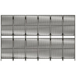 Szürke 6-paneles polyrattan térelválasztó 5