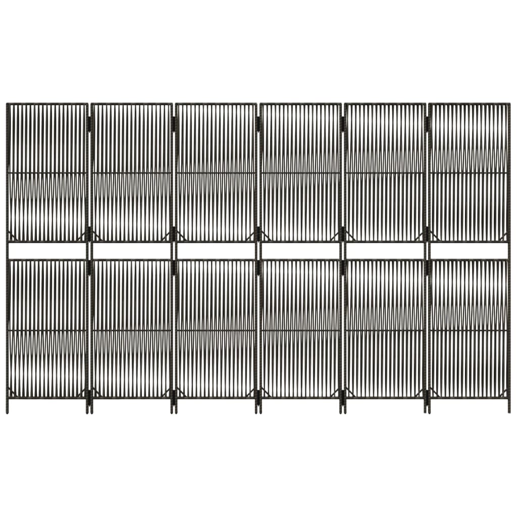 Szürke 6-paneles polyrattan térelválasztó 5