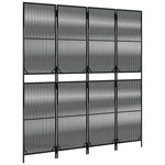 Fekete 4 paneles polyrattan térelválasztó 4