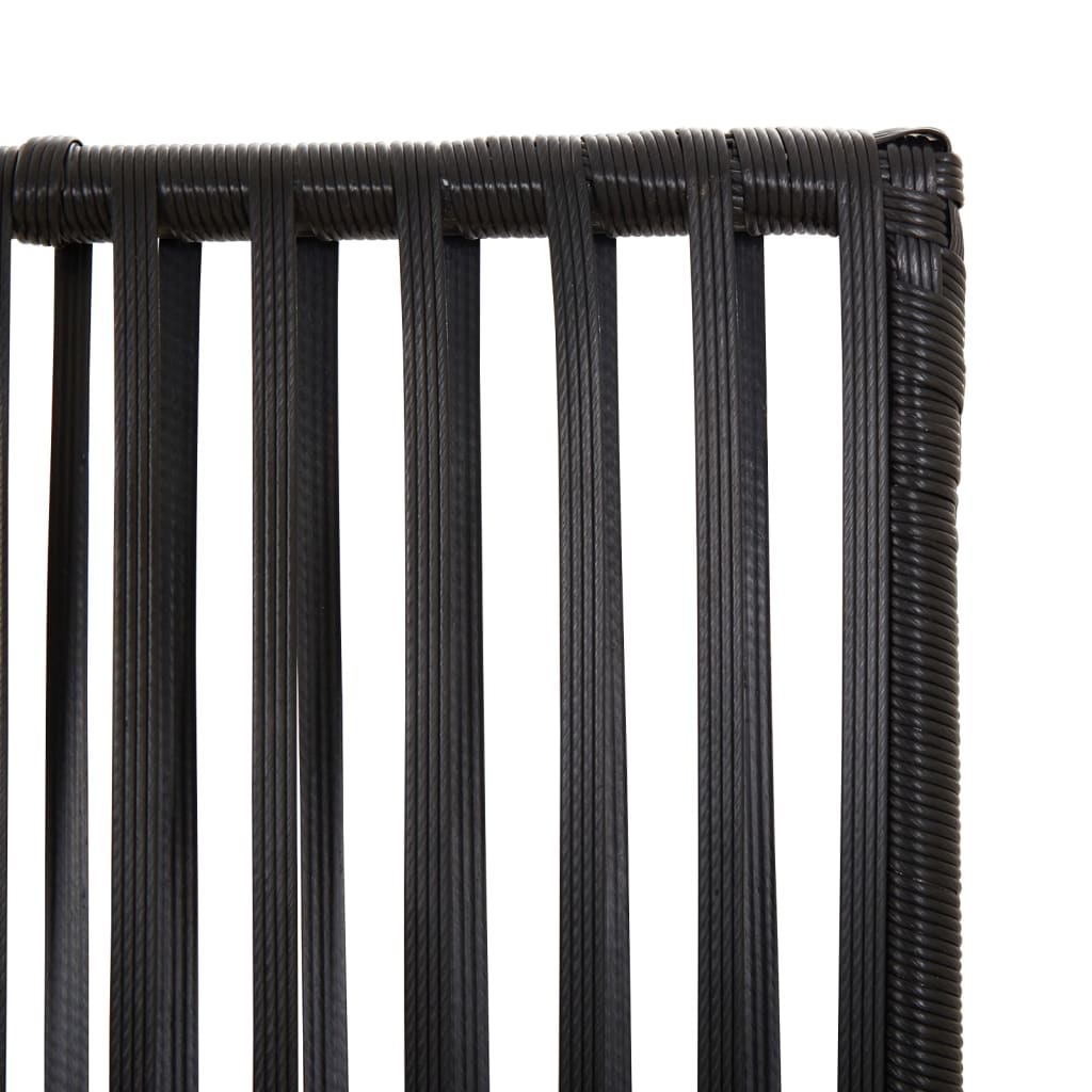 Fekete 4 paneles polyrattan térelválasztó 6