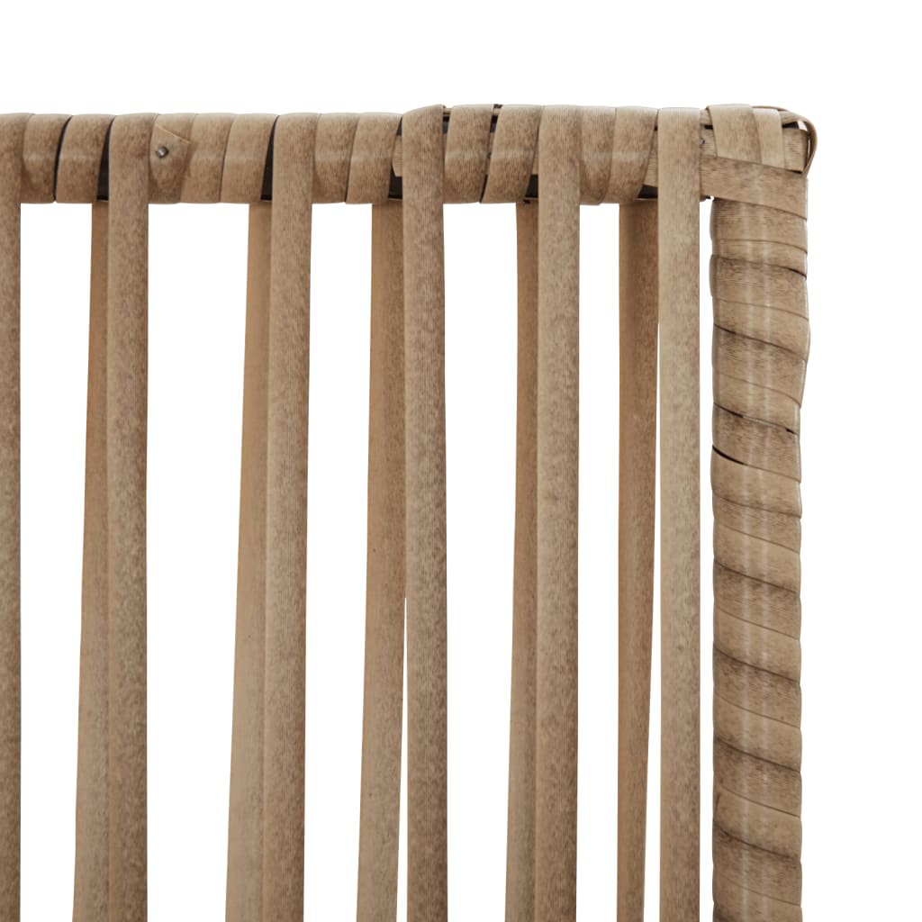 Bézs 5-paneles polyrattan térelválasztó 6