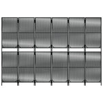 Fekete 6-paneles polyrattan térelválasztó 5
