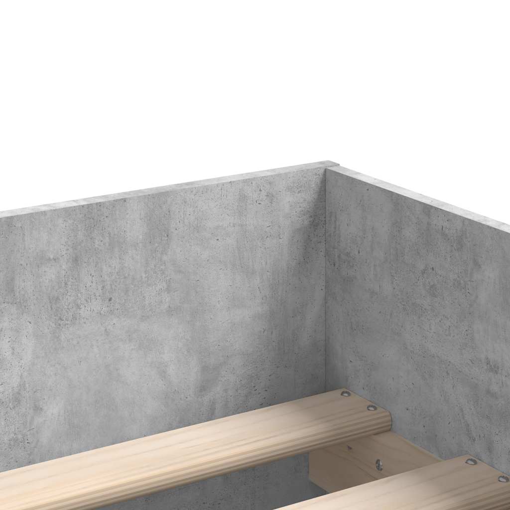 Betonszürke ágykeret fiókokkal 90x200 cm 9