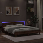 Barna tölgy ágykeret fejtámlával és LED-del 200 x 200 cm 4
