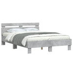 Betonszürke ágykeret fejtámlával és LED-del 135x190 cm 3