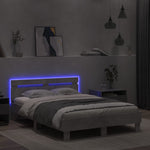 Betonszürke ágykeret fejtámlával és LED-del 135x190 cm 4