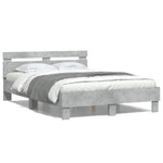 Betonszürke ágykeret fejtámlával és LED-del 135x190 cm 5