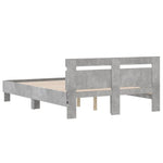 Betonszürke ágykeret fejtámlával és LED-del 135x190 cm 9