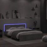Betonszürke ágykeret fejtámlával és LED-del 160 x 200 cm 4
