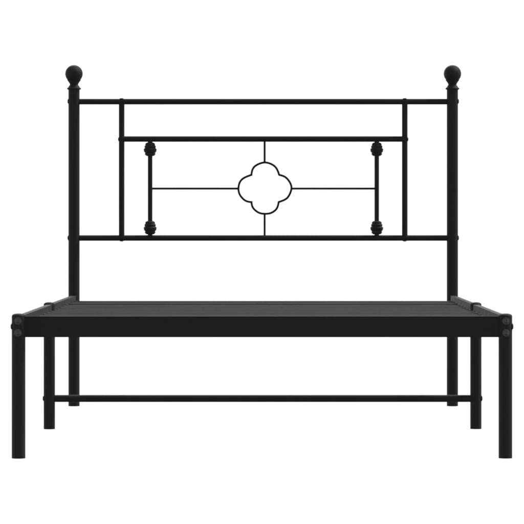Fekete fém ágykeret fejtámlával 107 x 203 cm 5