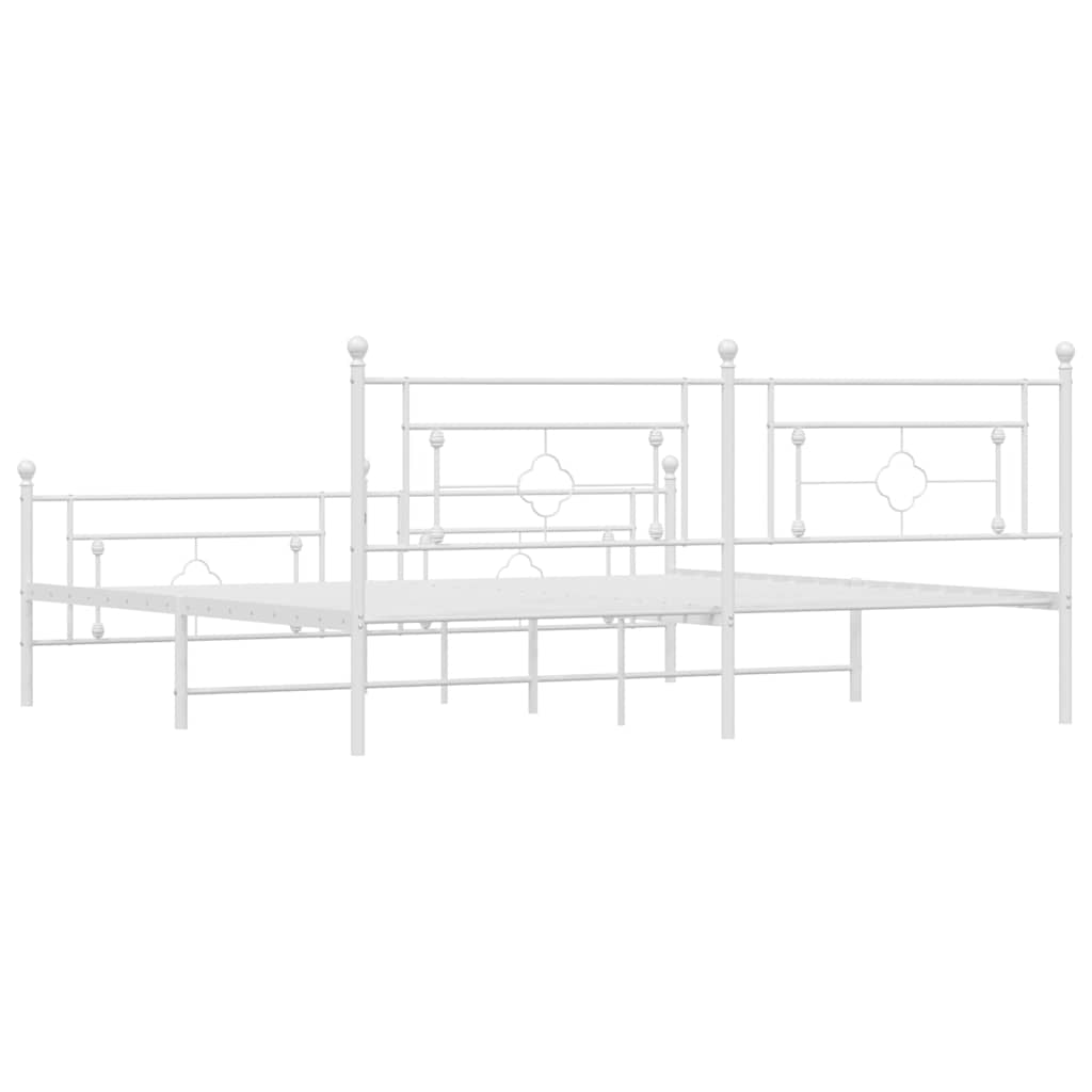 Fehér fém ágykeret fej- és lábtámlával 193 x 203 cm 8