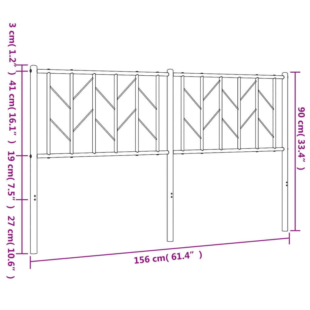Fekete fém csere fejtámla 150 cm 7