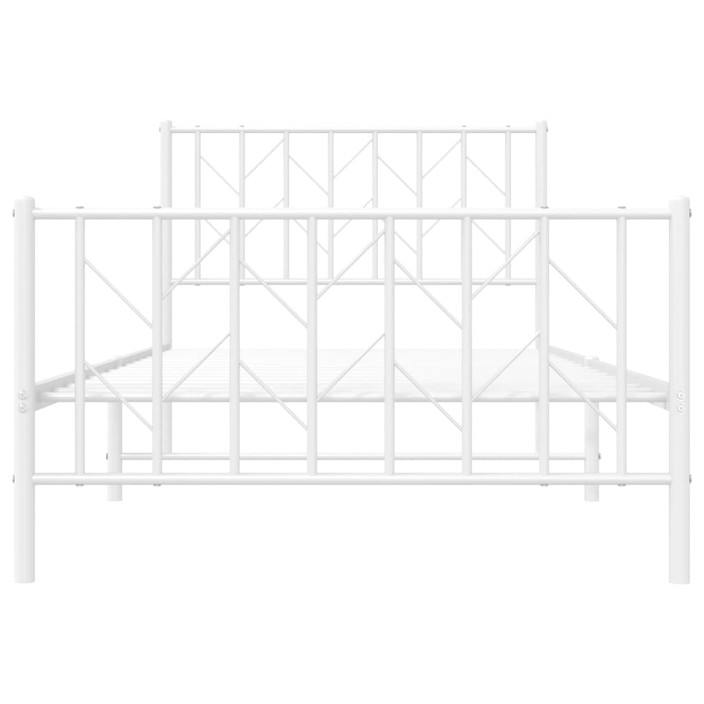 Fehér fém ágykeret fej- és lábtámlával 100 x 200 cm 6