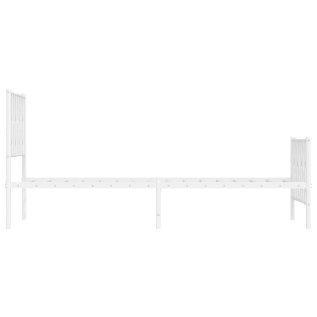 Fehér fém ágykeret fej- és lábtámlával 100 x 200 cm 7