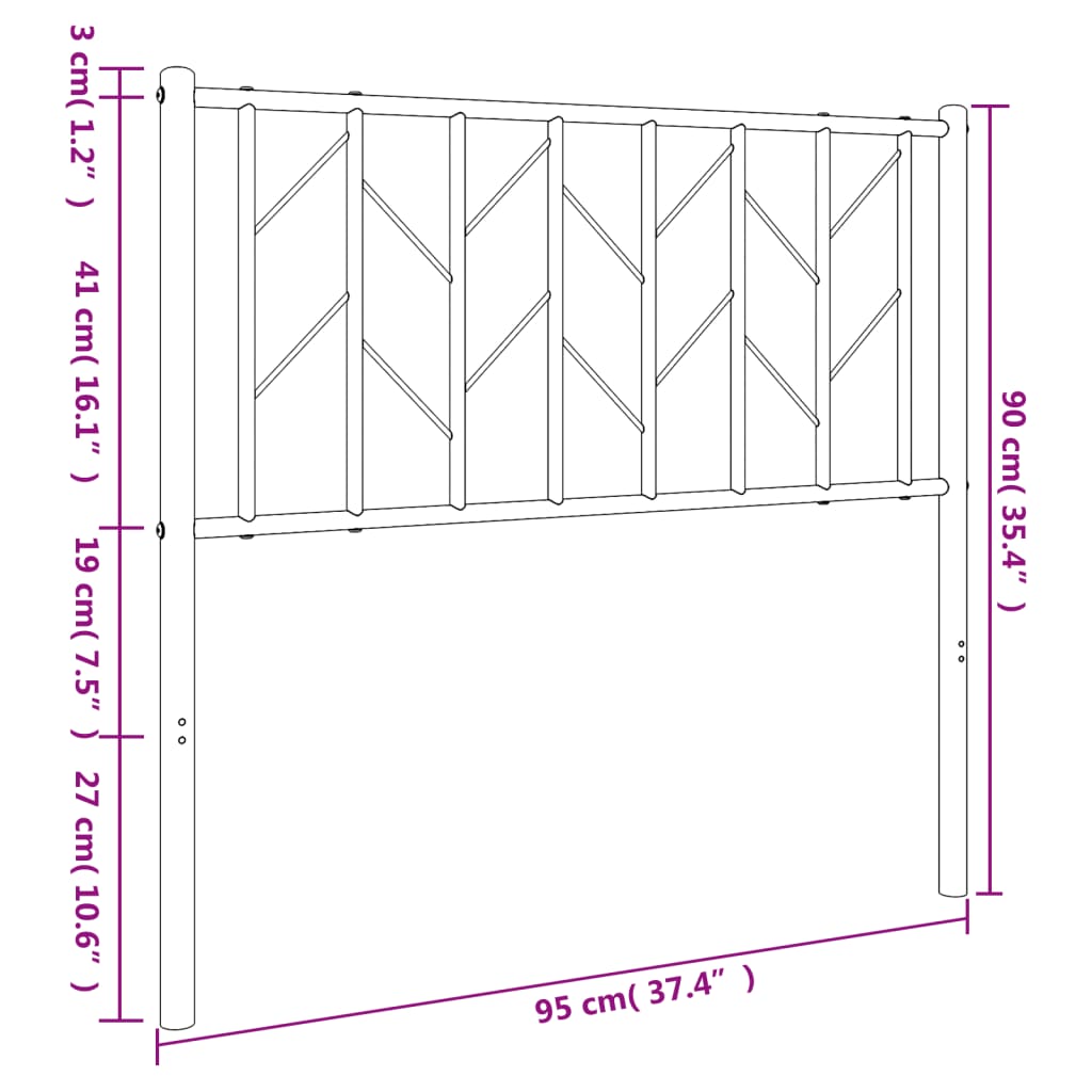 Fehér fém csere fejtámla 90 cm 7