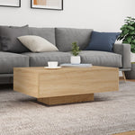 Sonoma tölgy színű dohányzóasztal LED-lámpákkal 85 x 55 x 31 cm 4