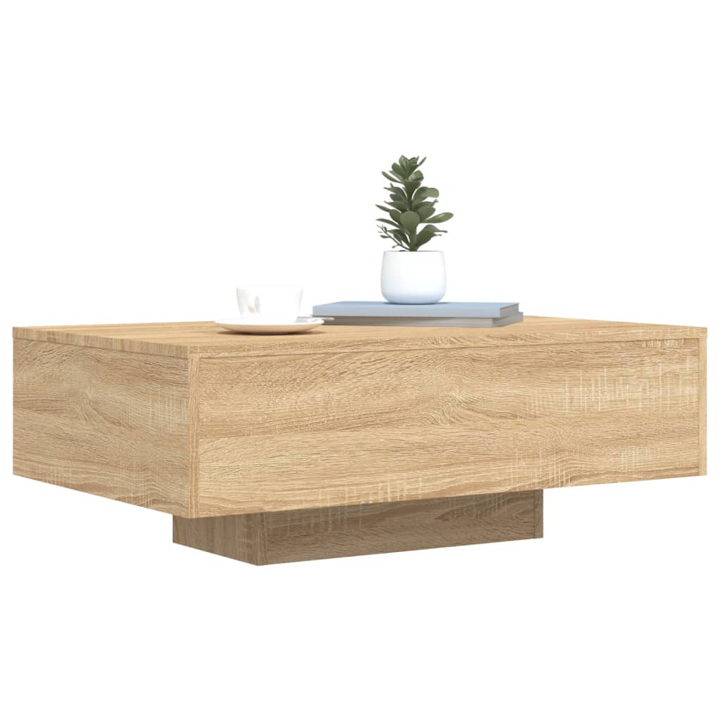 Sonoma tölgy színű dohányzóasztal LED-lámpákkal 85 x 55 x 31 cm 5