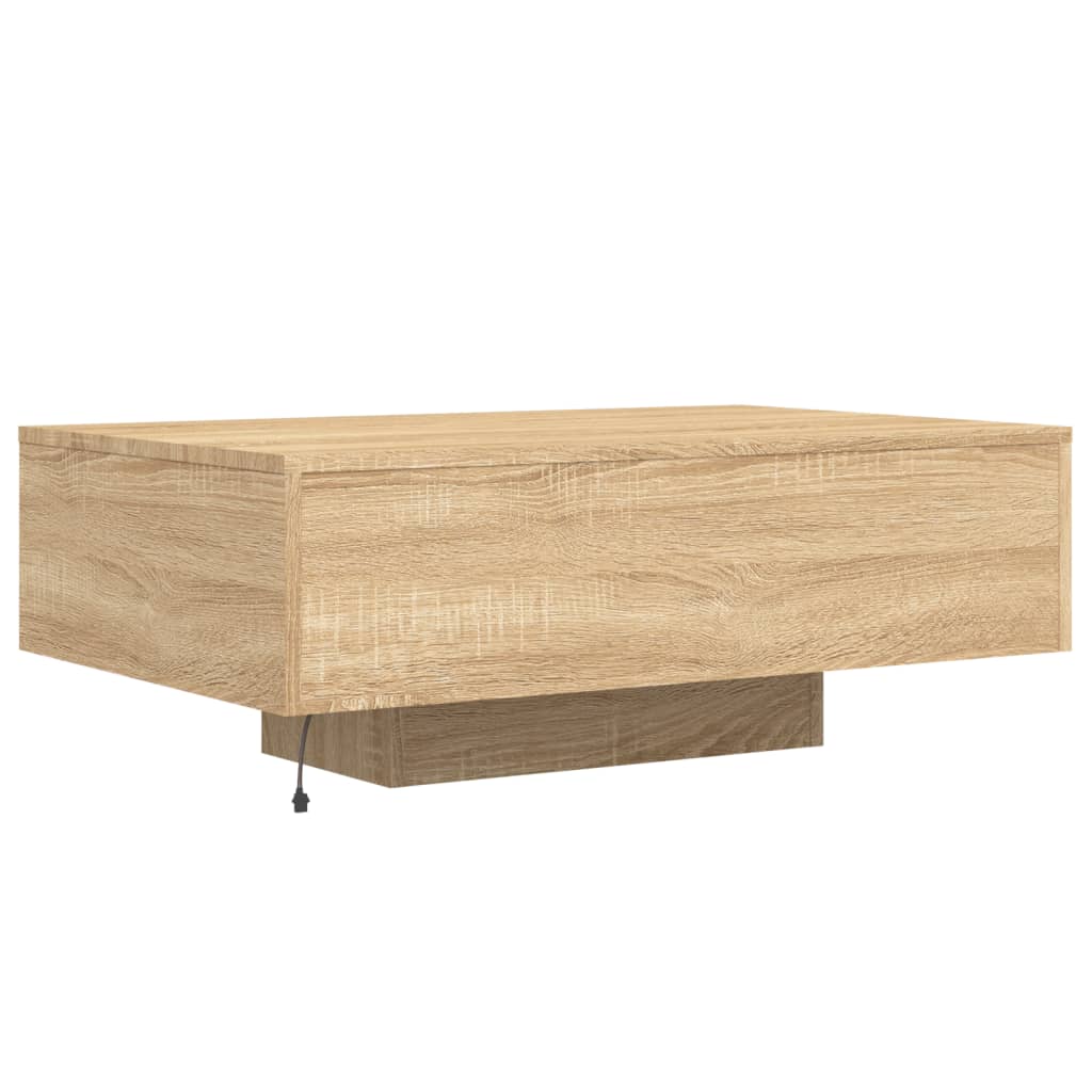 Sonoma tölgy színű dohányzóasztal LED-lámpákkal 85 x 55 x 31 cm 8
