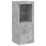 Betonszürke tálalószekrény LED-világítással 41 x 37 x 100 cm 3