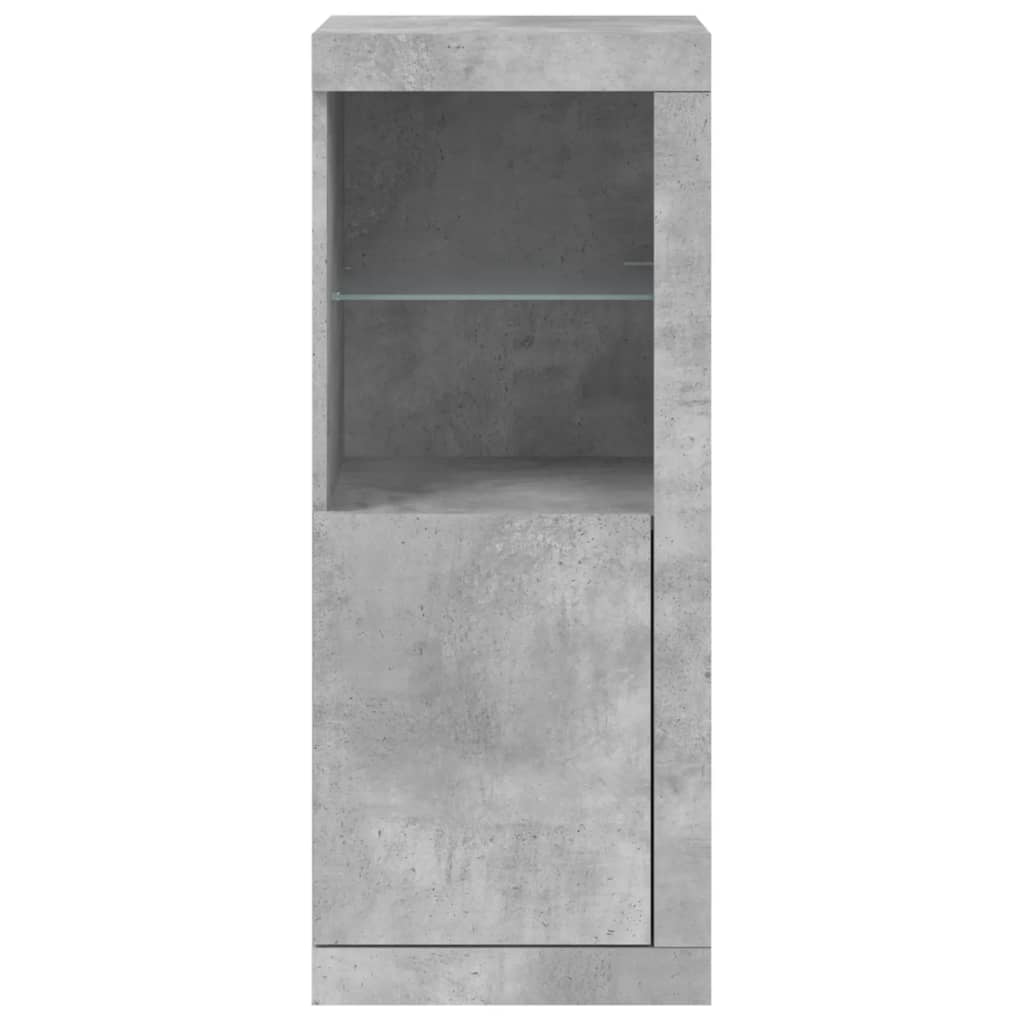 Betonszürke tálalószekrény LED-világítással 41 x 37 x 100 cm 6