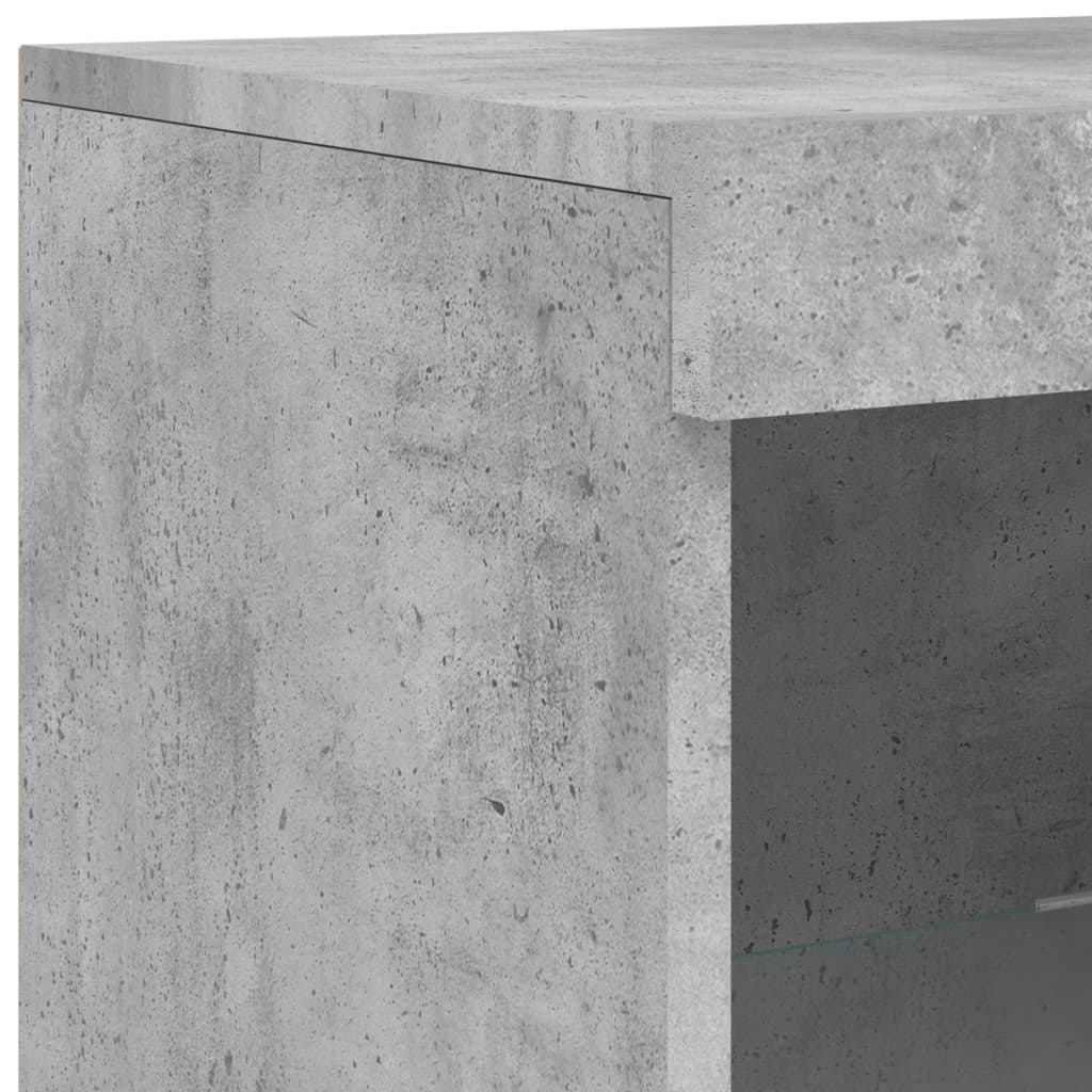 Betonszürke tálalószekrény LED-világítással 41 x 37 x 100 cm 11