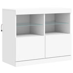 Fehér tálalószekrény LED-világítással 81 x 37 x 67 cm 3