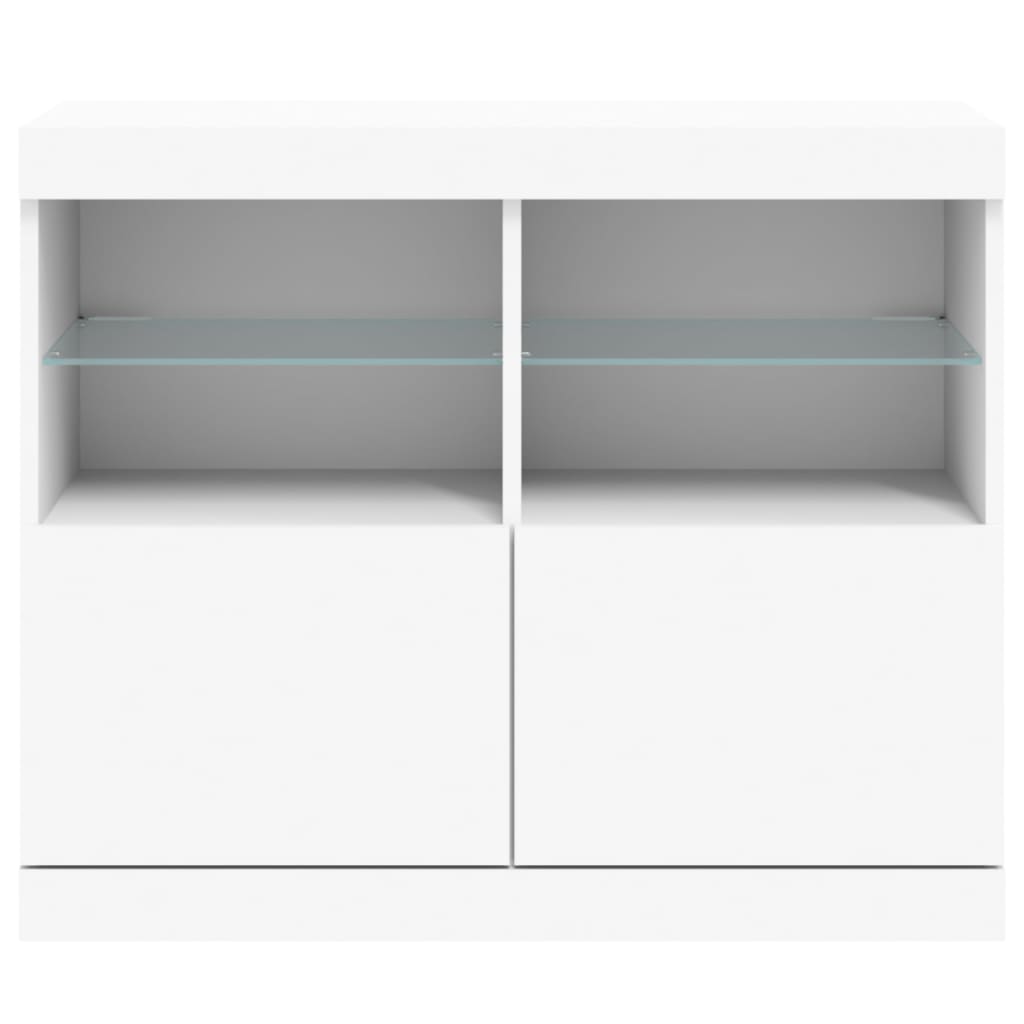 Fehér tálalószekrény LED-világítással 81 x 37 x 67 cm 6