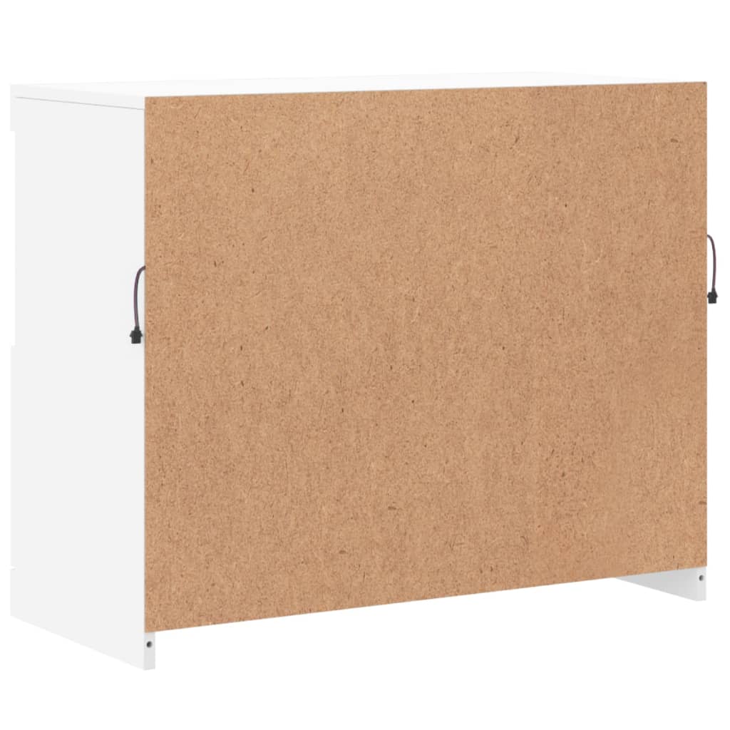 Fehér tálalószekrény LED-világítással 81 x 37 x 67 cm 9