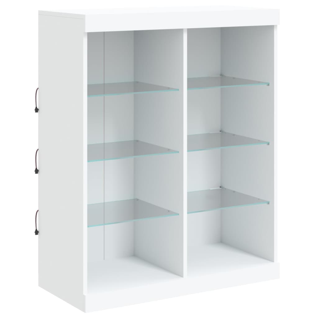 Fehér tálalószekrény LED-világítással 81 x 37 x 100 cm 3