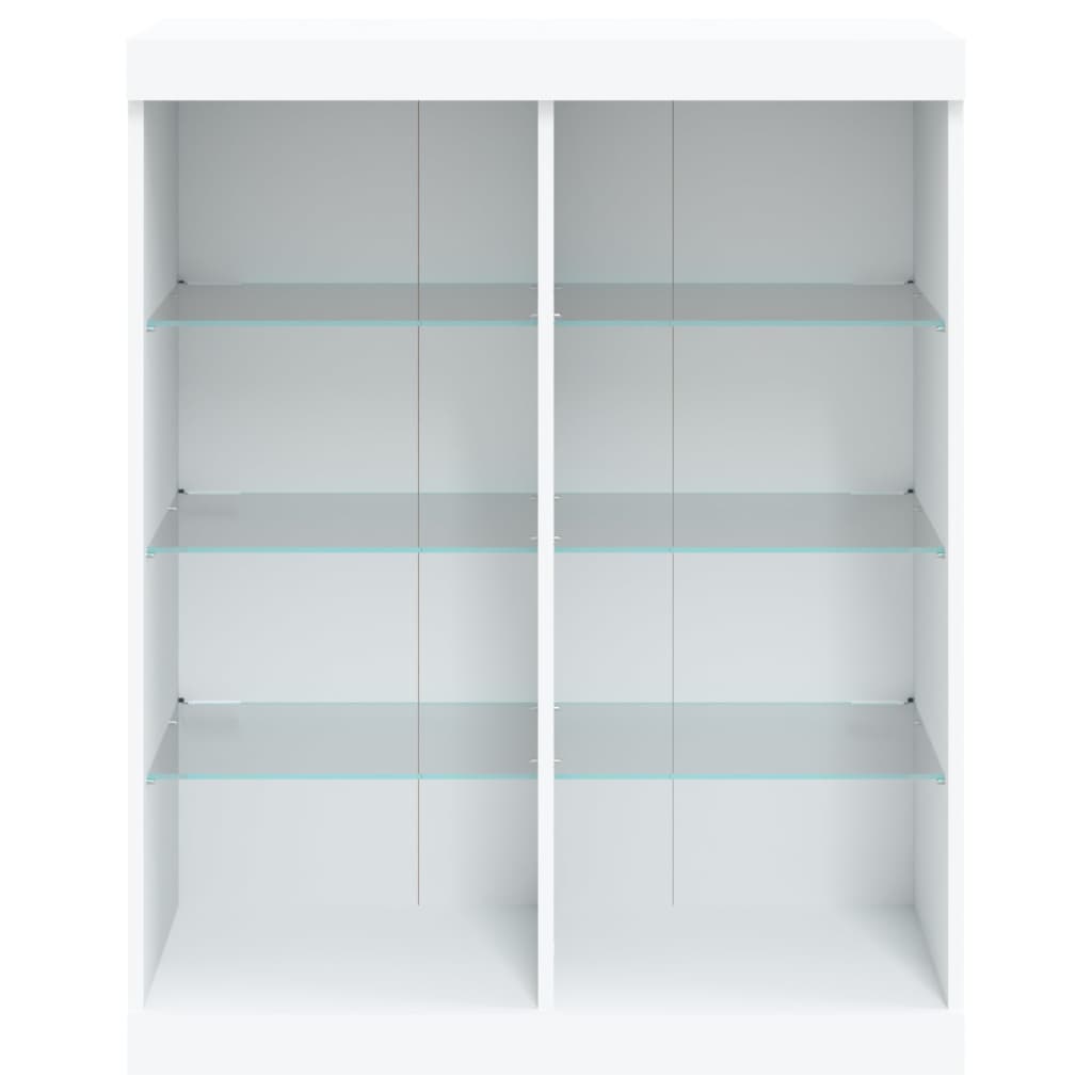 Fehér tálalószekrény LED-világítással 81 x 37 x 100 cm 6