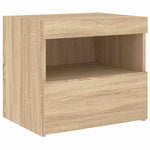 2 db sonoma tölgy színű éjjeliszekrény LED-ekkel 50x40x45 cm 7